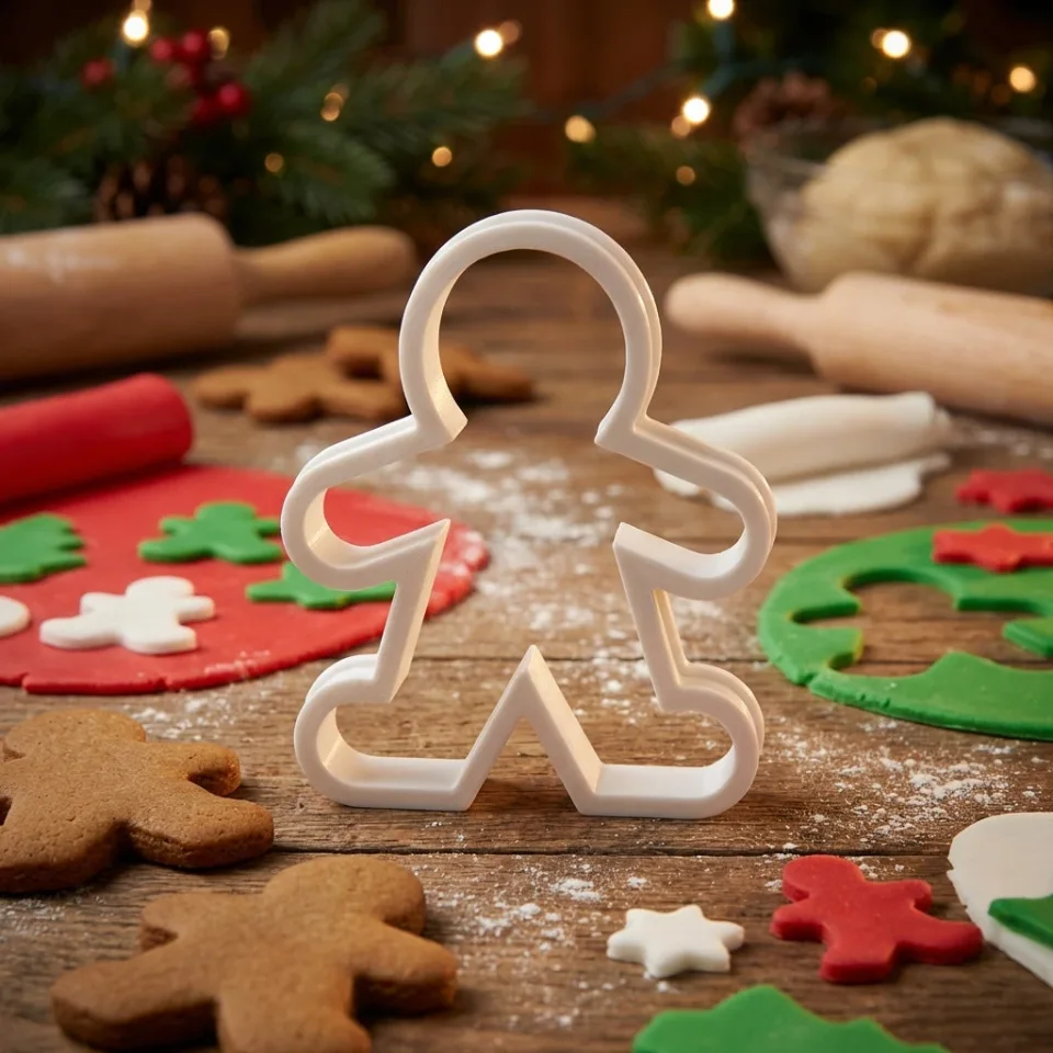 Kitchen product image: gingerbread man cookie cutter on a festive baking table