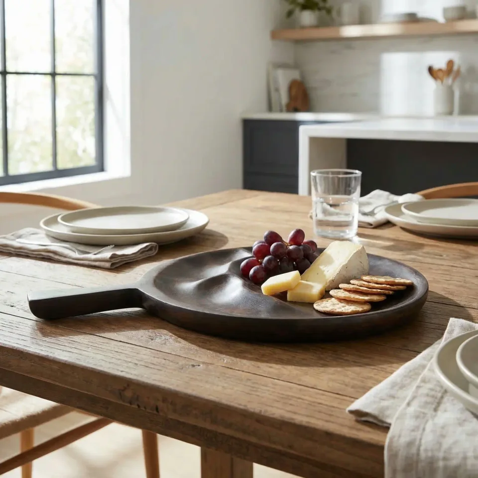 Home lifestyle image: acacia board side view