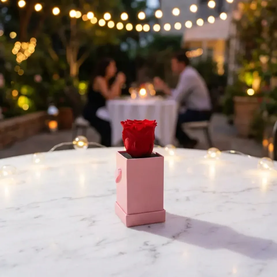Jewelry lifestyle image: rose quartz bracelet date night