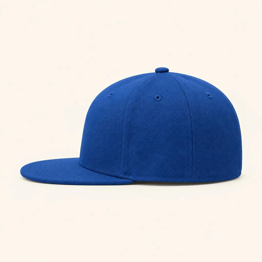 Sidekick result: a plain blue cap from the side, without any embroidery
