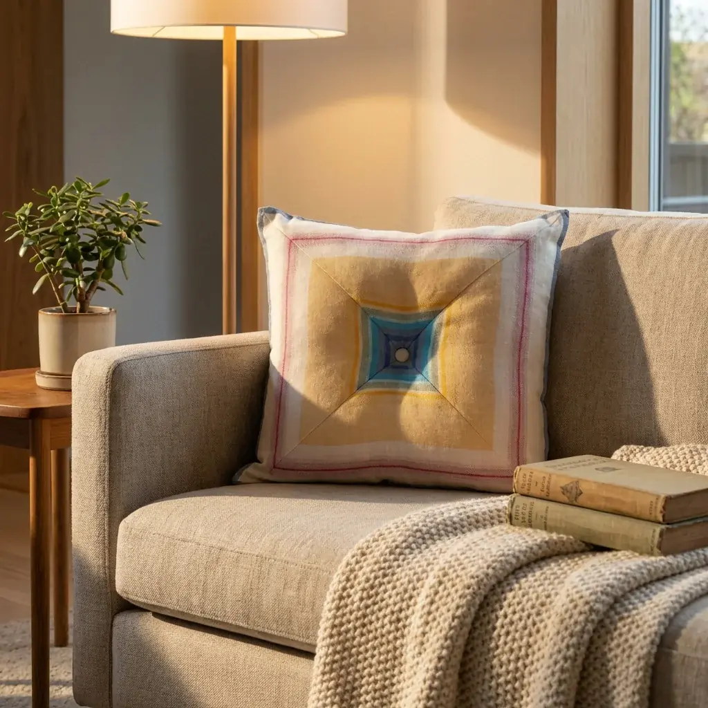 Home lifestyle image: pillow sofa bedroom