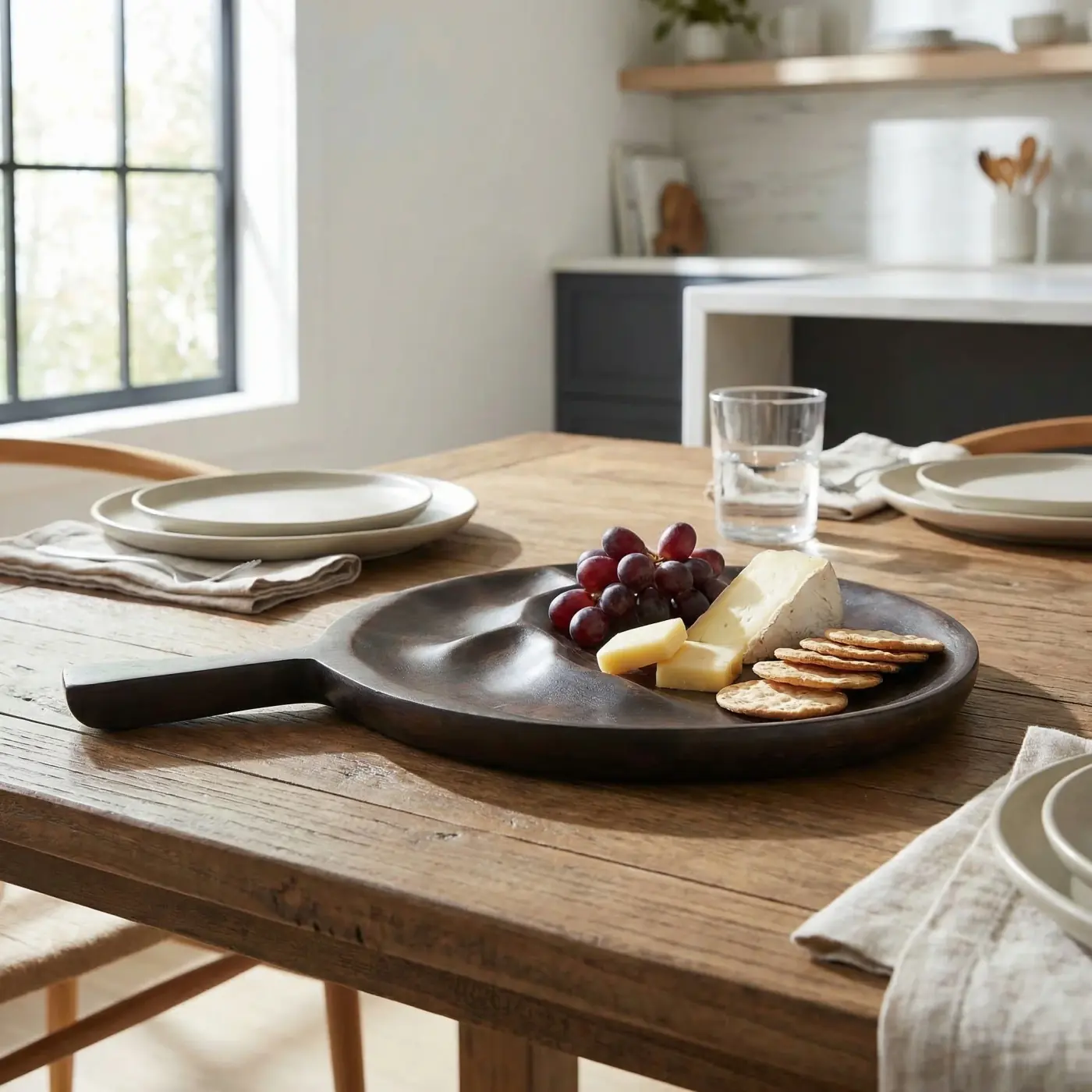 Home lifestyle image: acacia board side view